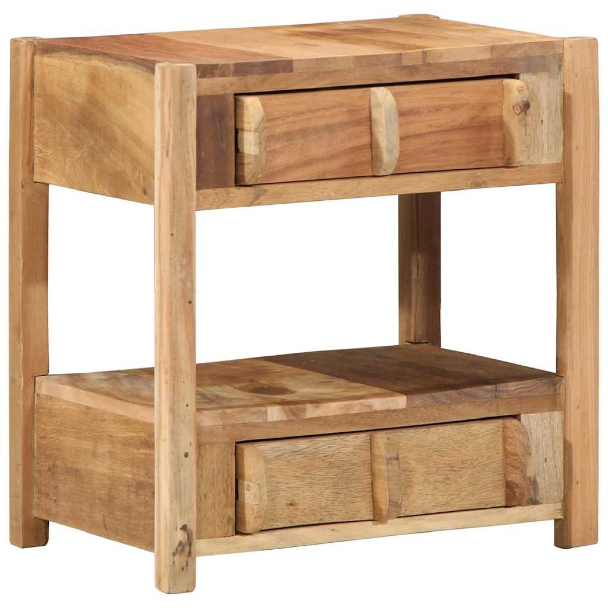 vidaXL End Table με συρτάρι Καφέ 43 x 32 x 46 εκ Στερεό Ανακτηθέν Ξύλο