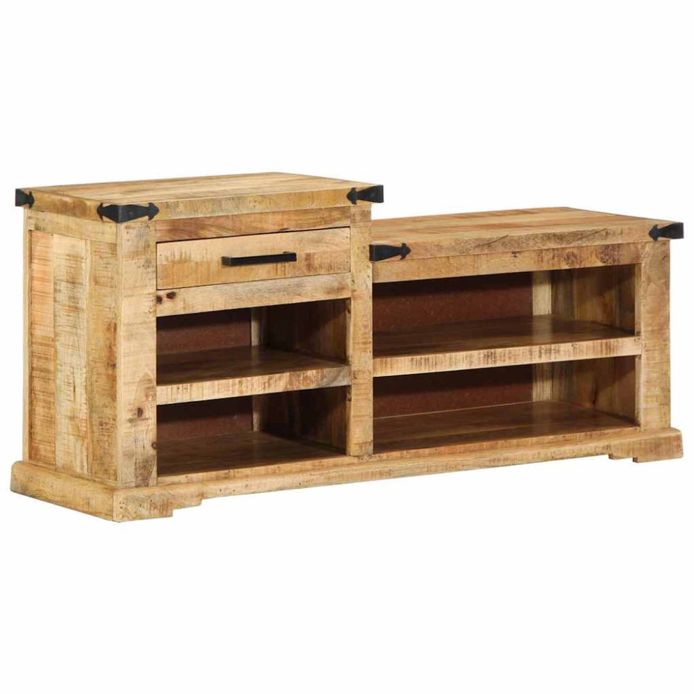 vidaXL παγκάκι Καφέ 110 x 35 x 50 εκ Ακατέργαστο Μάνγκο
