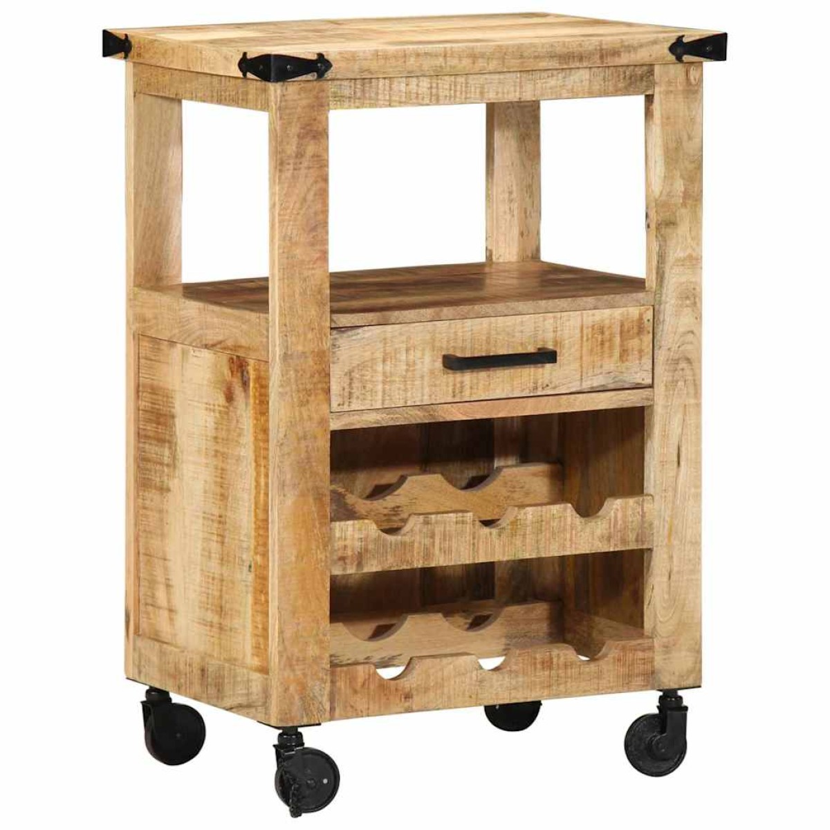 vidaXL Καρότσι Κουζίνας Καφέ 55 x 40 x 80 εκ. Στερεό ξύλο μάνγκο