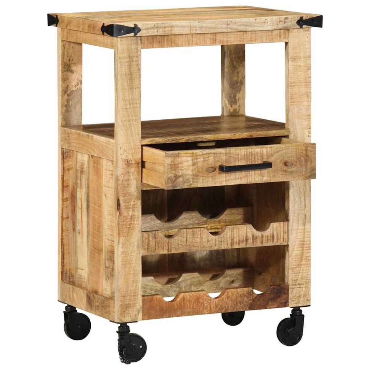 vidaXL Καρότσι Κουζίνας Καφέ 55 x 40 x 80 εκ. Στερεό ξύλο μάνγκο