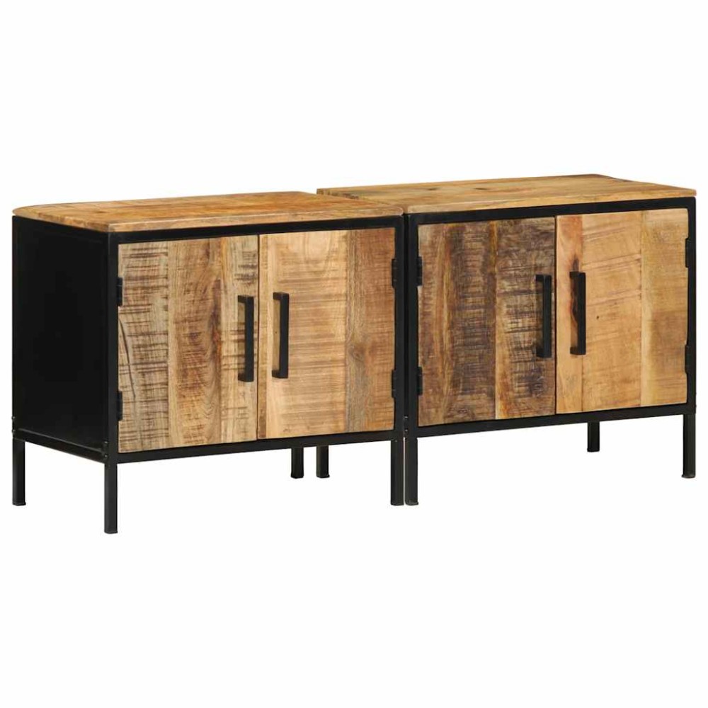 vidaXL Κομοδίνο 2 τμχ. Καφέ και Μαύρο 50 x 30 x 45 εκ