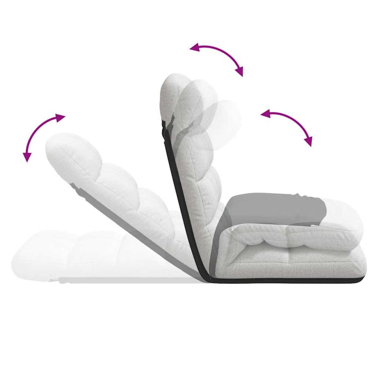 vidaXL Πτυσσόμενη Καρέκλα Δαπέδου Cloud Γκρι 71 x 51 x 62 εκ. Υφασμάτινη
