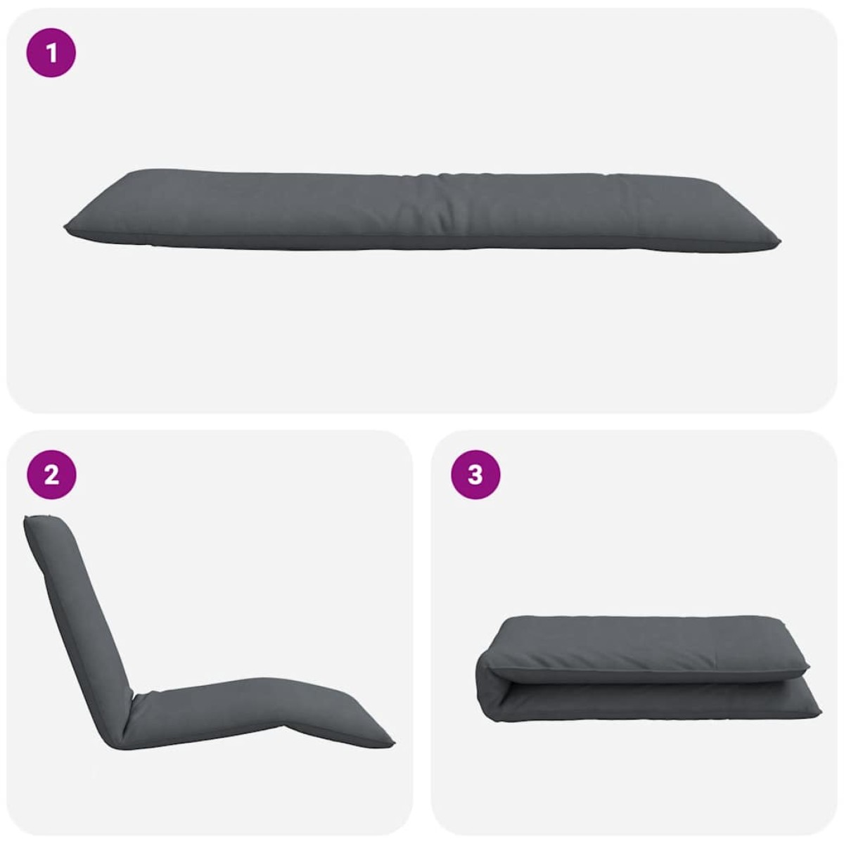 vidaXL Ξαπλώστρα Πτυσσόμενη Ανθρακί 175x54x8,5 εκ. Ύφασμα Oxford