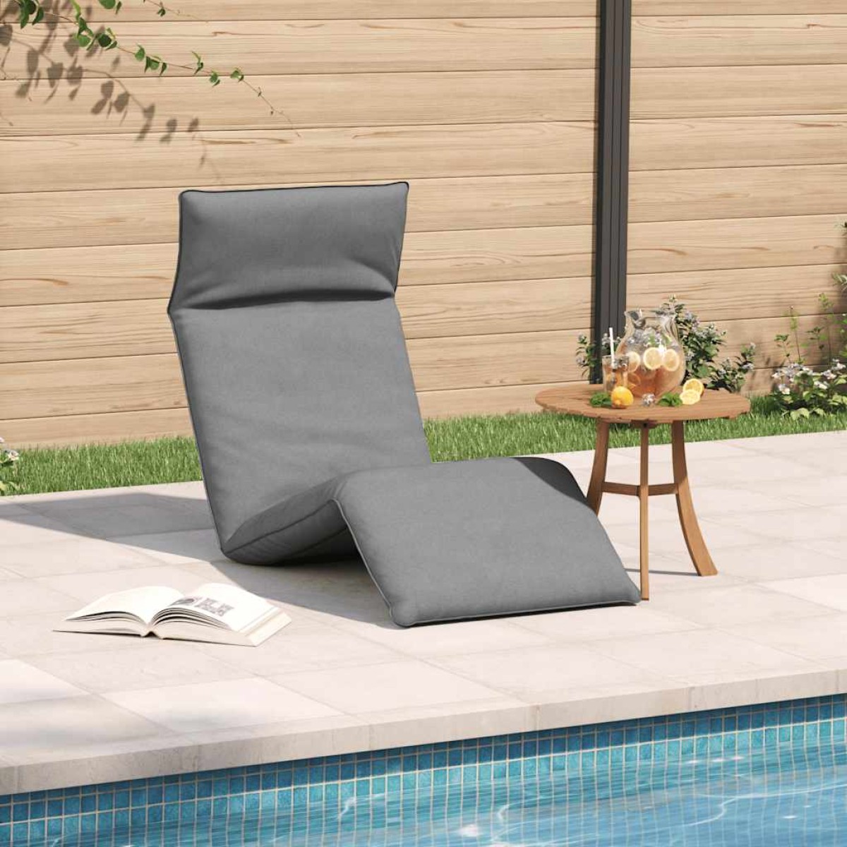 vidaXL Ξαπλώστρα Πτυσσόμενη Γκρι 175x54x8,5 εκ. από Ύφασμα Oxford