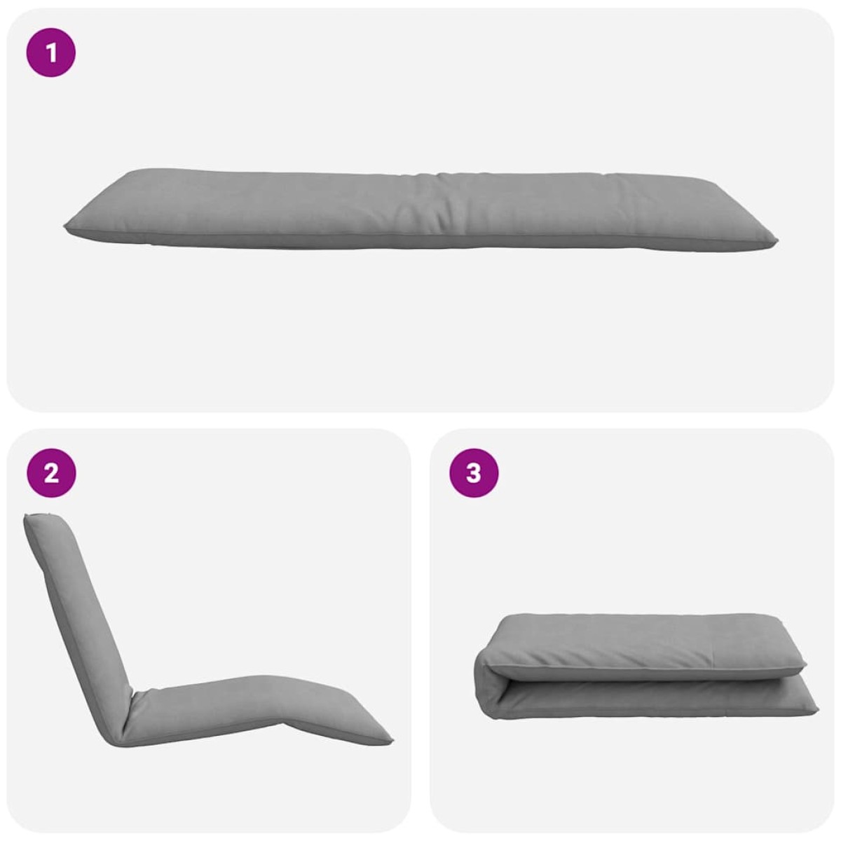 vidaXL Ξαπλώστρα Πτυσσόμενη Γκρι 175x54x8,5 εκ. από Ύφασμα Oxford