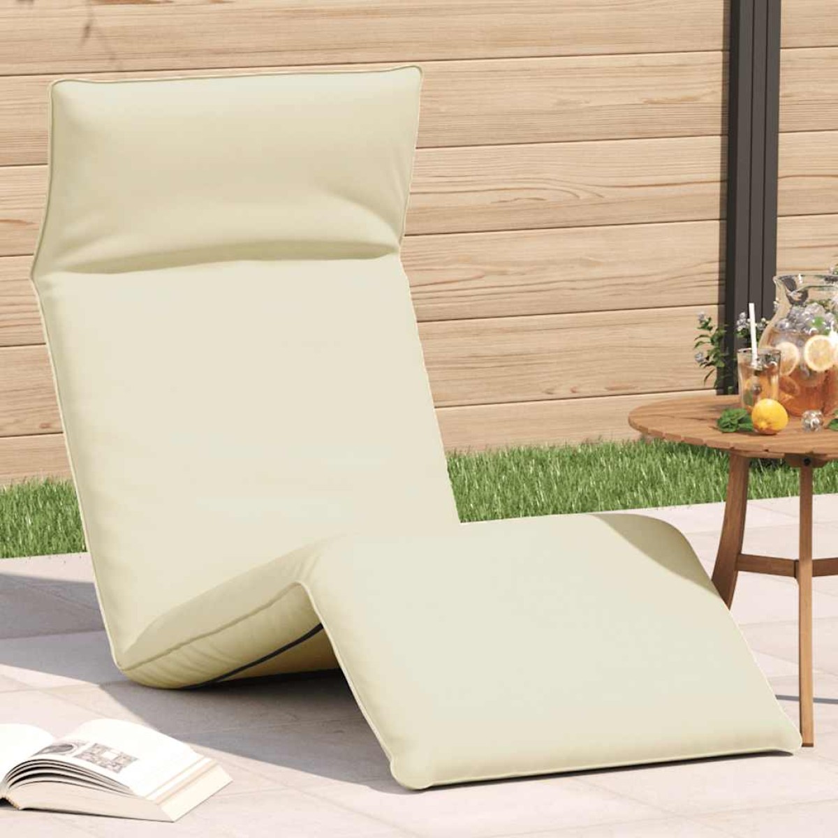 vidaXL Ξαπλώστρα Πτυσσόμενη Κρεμ 175x54x8,5 εκ. από Ύφασμα Oxford