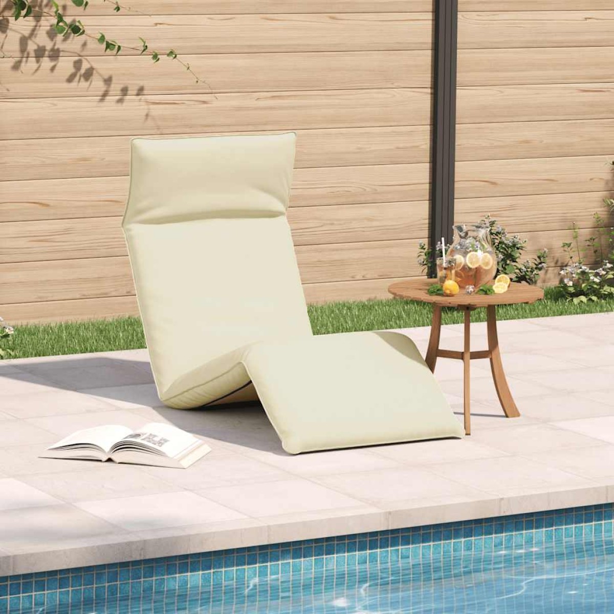 vidaXL Ξαπλώστρα Πτυσσόμενη Κρεμ 175x54x8,5 εκ. από Ύφασμα Oxford