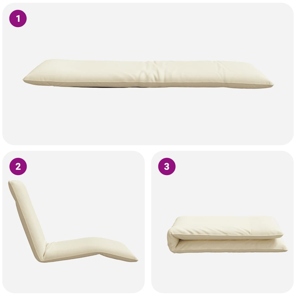 vidaXL Ξαπλώστρα Πτυσσόμενη Κρεμ 175x54x8,5 εκ. από Ύφασμα Oxford