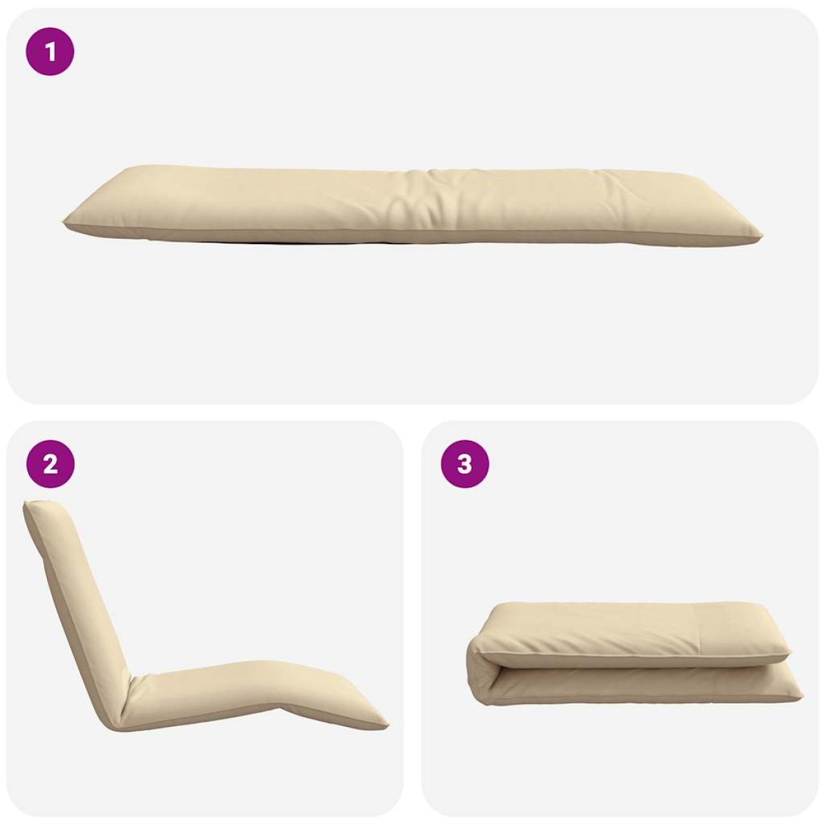 vidaXL Ξαπλώστρα Πτυσσόμενη Μπεζ 175x54x8,5 εκ. από Ύφασμα Oxford