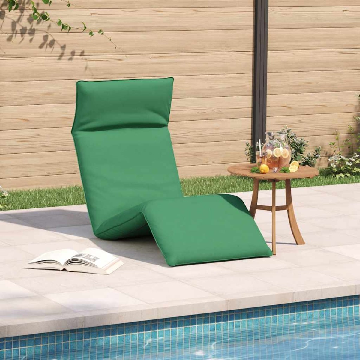 vidaXL Ξαπλώστρα Πτυσσόμενη Πράσινη 175x54x8,5 εκ. από Ύφασμα Oxford