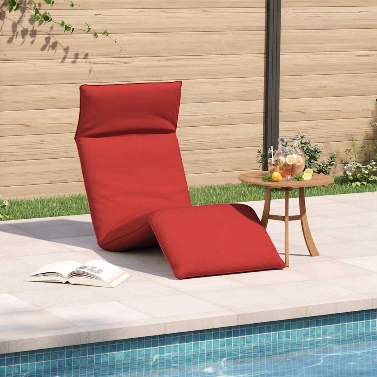 vidaXL Ξαπλώστρα Πτυσσόμενη Κόκκινη 175x54x8,5 εκ. από Ύφασμα Oxford