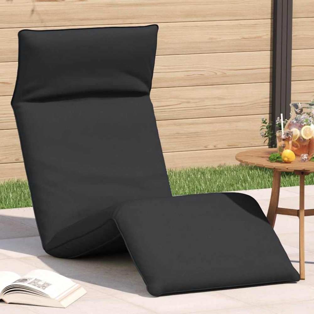 vidaXL Ξαπλώστρα Πτυσσόμενη Μαύρη 175x54x8,5 εκ. από Ύφασμα Oxford