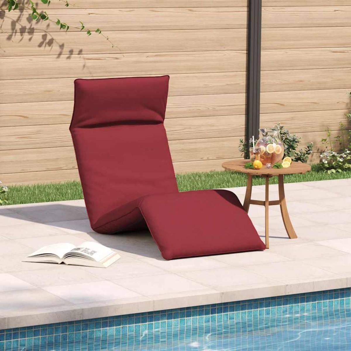 vidaXL Ξαπλώστρα Πτυσσόμενη Κόκκινη 175 x 54 x 8,5 εκ. από Ύφασμα Oxford
