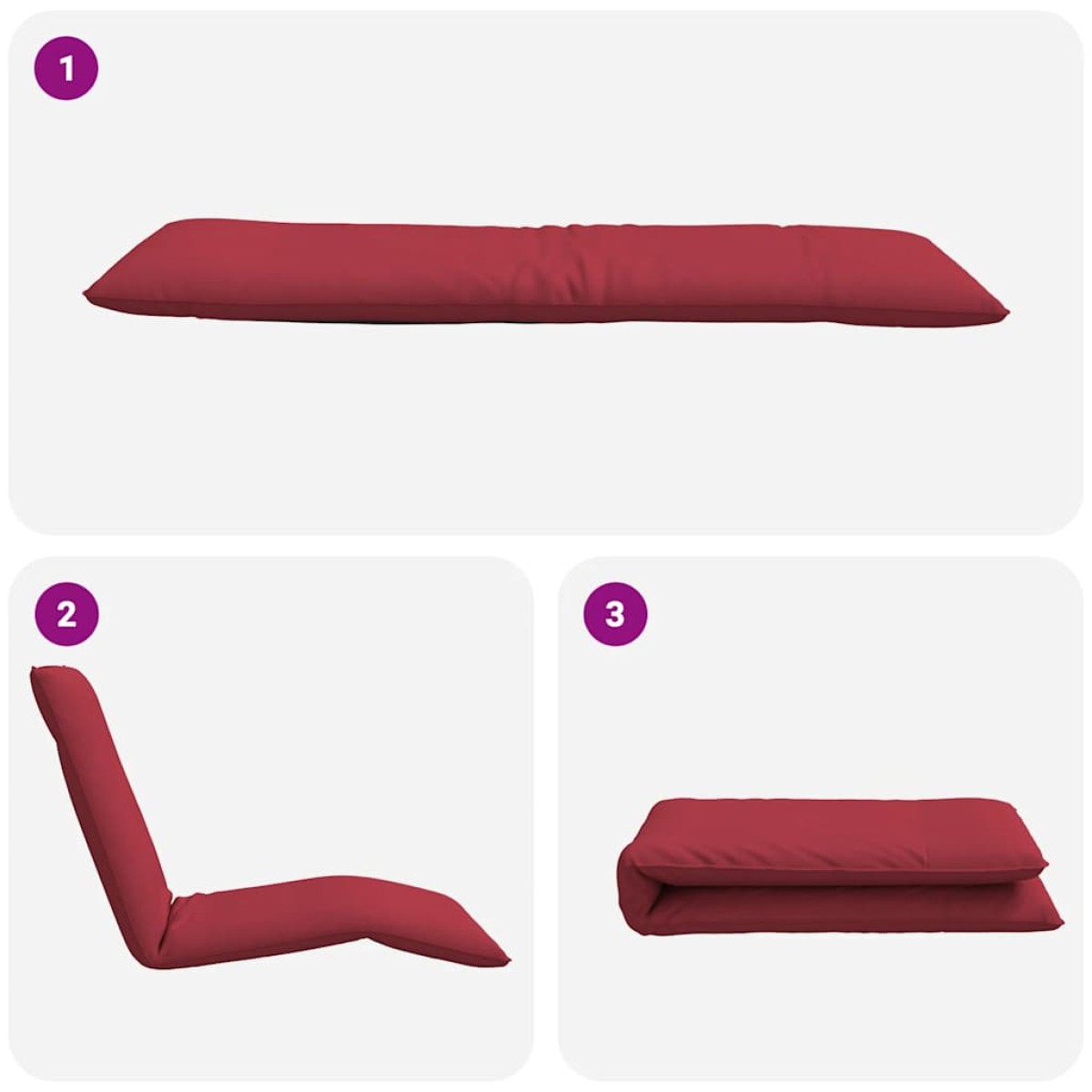vidaXL Ξαπλώστρα Πτυσσόμενη Κόκκινη 175 x 54 x 8,5 εκ. από Ύφασμα Oxford