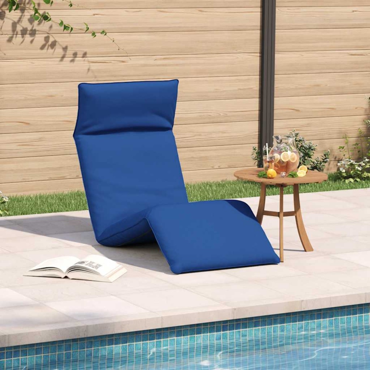 vidaXL Ξαπλώστρα Πτυσσόμενη Μπλε 175x54x8,5 εκ. από Ύφασμα Oxford