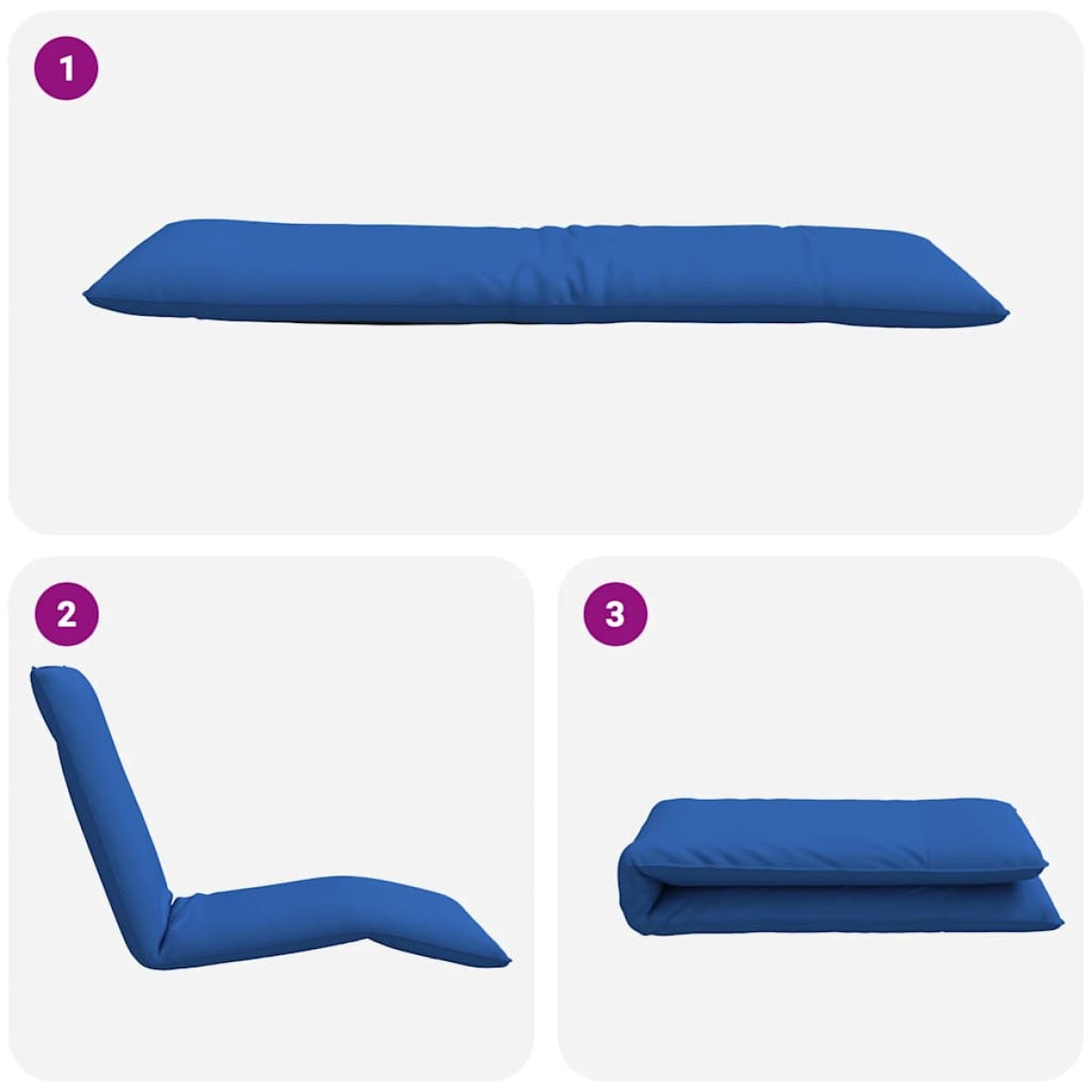 vidaXL Ξαπλώστρα Πτυσσόμενη Μπλε 175x54x8,5 εκ. από Ύφασμα Oxford