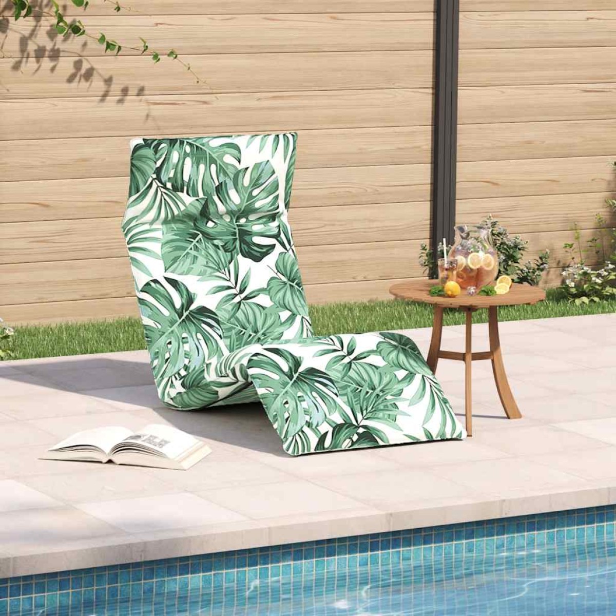 vidaXL Ξαπλώστρα Πτυσσόμενη με Σχέδιο Φύλλων 175x54x8,5 εκ. από Ύφασμα Oxford
