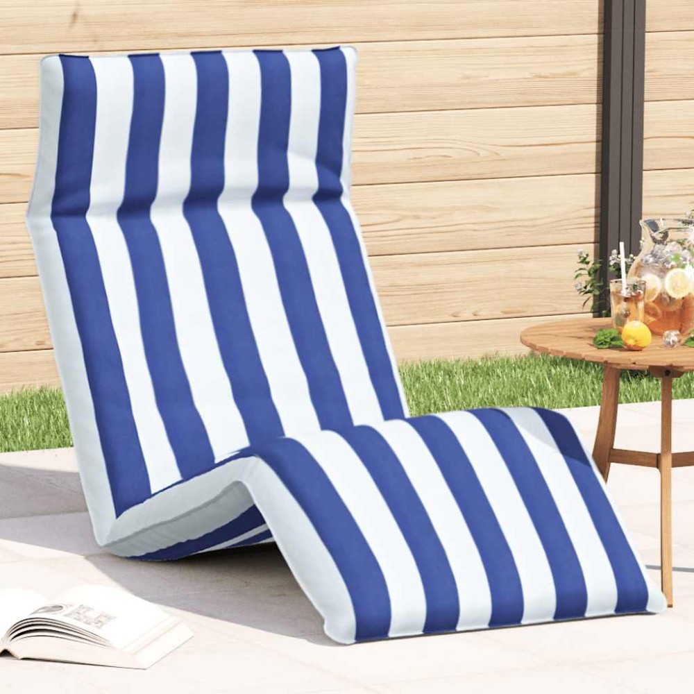 vidaXL Ξαπλώστρα Πτυσσόμενη Μπλε και Λευκή 175x54x8,5 εκ. από Ύφασμα Oxford