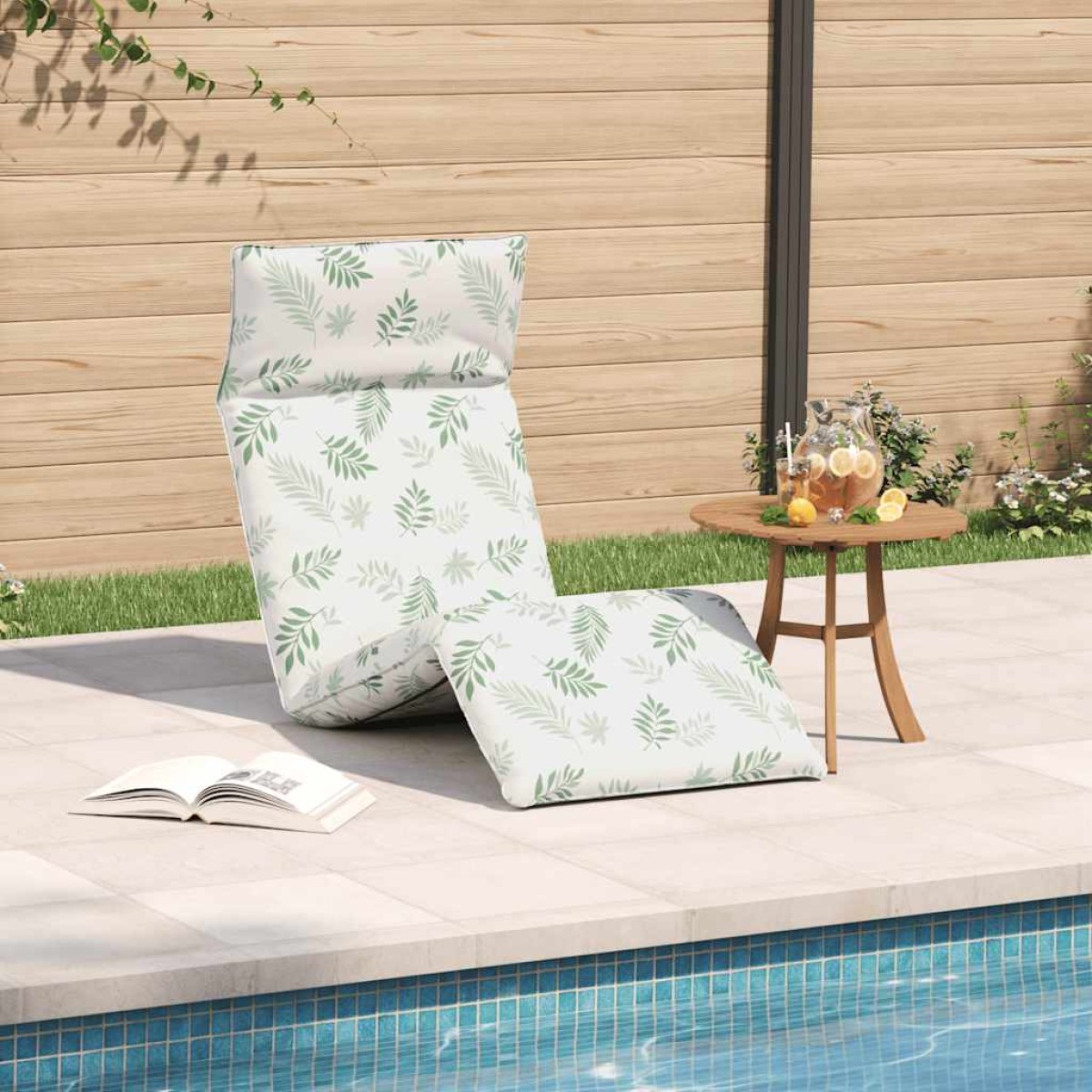 vidaXL Ξαπλώστρα Πτυσσόμενη με Σχέδιο Φύλλων 175x54x8,5 εκ. από Ύφασμα Oxford