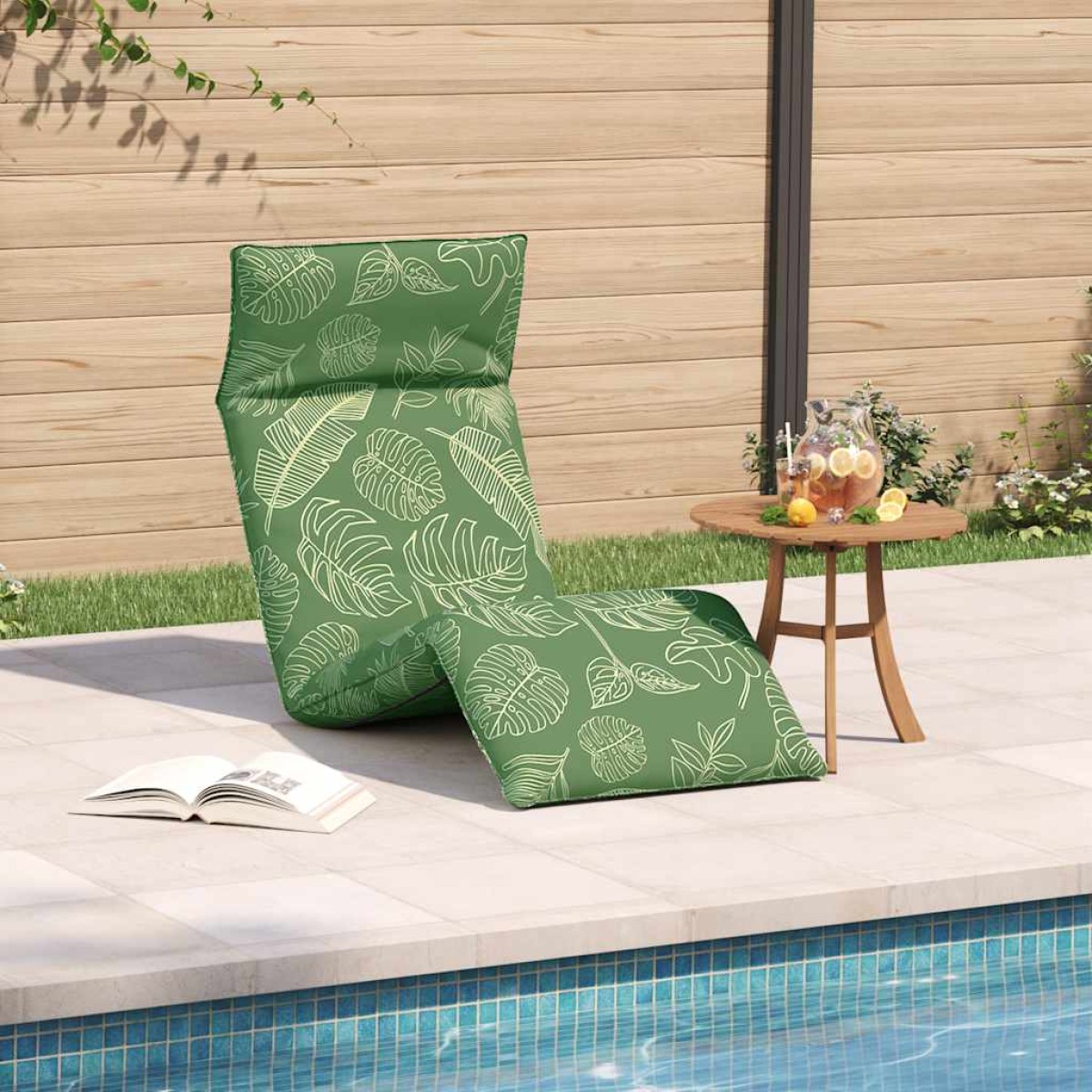 vidaXL Ξαπλώστρα Πτυσσόμενη με Σχέδιο Φύλλων 175x54x8,5 εκ. από Ύφασμα Oxford
