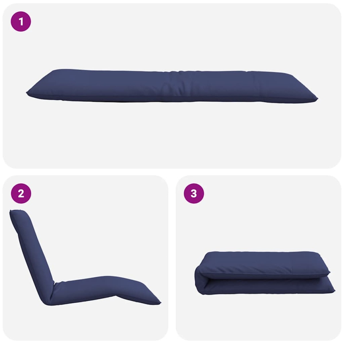 vidaXL Ξαπλώστρα Πτυσσόμενη Μπλε 175x54x8,5 εκ. από Ύφασμα Oxford