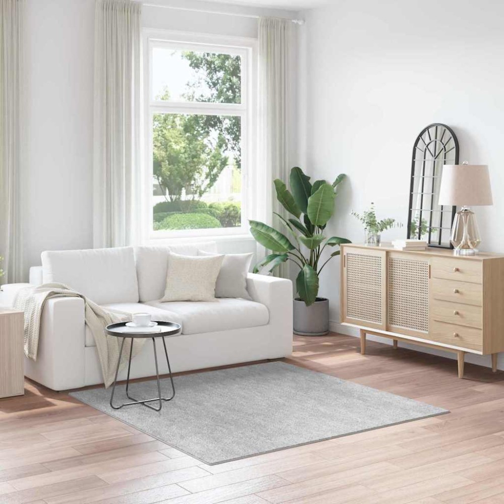 vidaXL Αντιολισθητικό Σαγκί Χαλάκι Γκρι 160 x 160 cm PP
