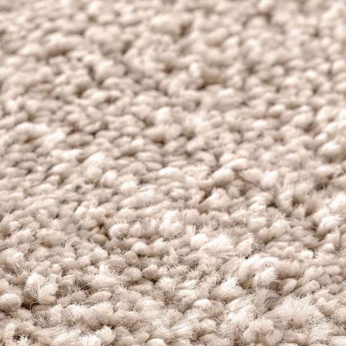 vidaXL Αντιολισθητικό Σαγκί Χαλάκι Κρεμ 120 x 120 cm PP