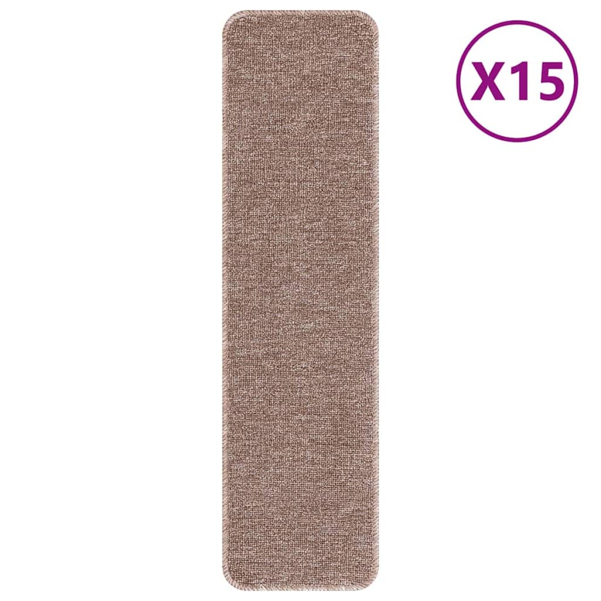 vidaXL Χαλιά Σκαλοπατιών Αντιολισθητικά 15 τμχ. 75 x 20 cm