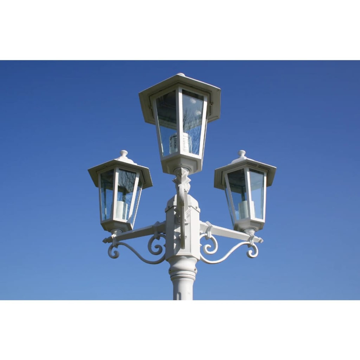 Brighton Στύλος Φωτισμού Κήπου 3φωτος Λευκός 215 cm