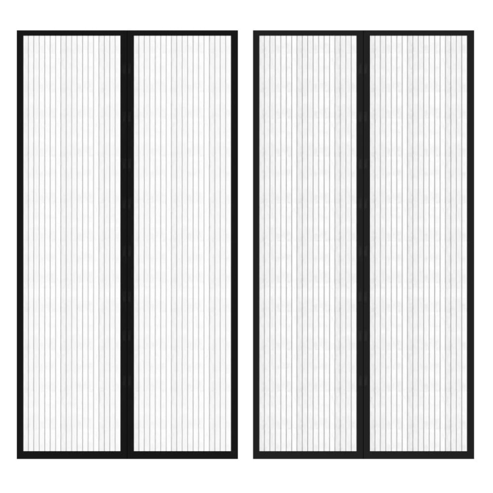 vidaXL Σίτα για πόρτα με σκρατς 210 x 100 cm 2 τμχ Μαγνητική Μαύρη