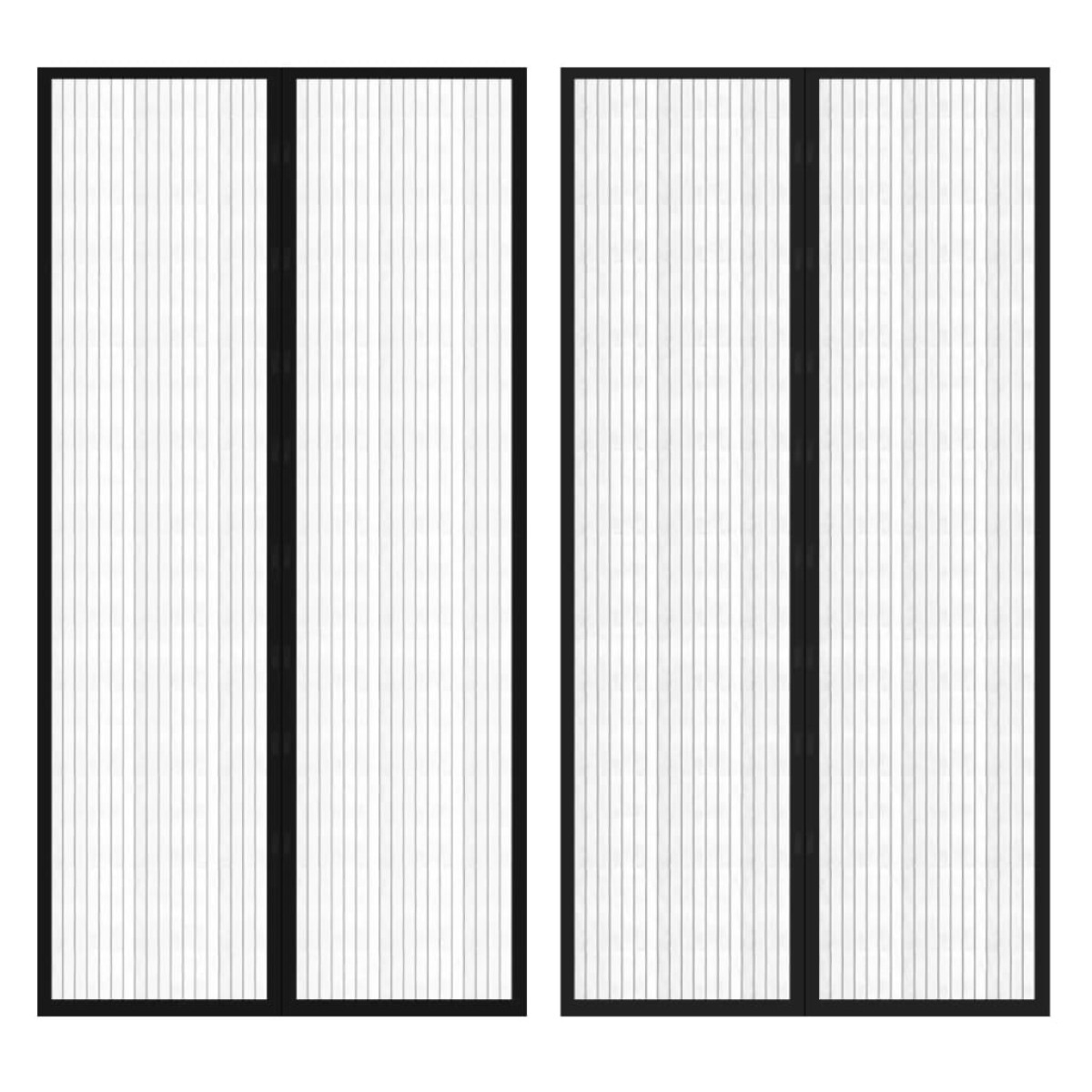 Σίτα για πόρτα με σκρατς 210 x 100 cm 2 τμχ Μαγνητική Μαύρη