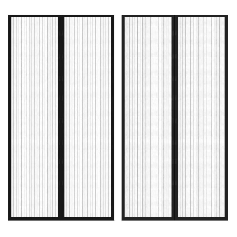 vidaXL Σίτα για πόρτα με σκρατς 210 x 100 cm 2 τμχ Μαγνητική Μαύρη