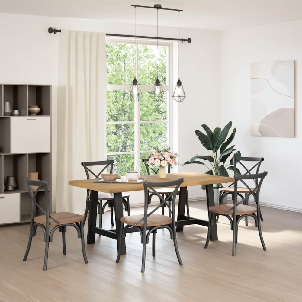 vidaXL Τραπεζαρία NOAIN με Πόδια σε Σχήμα Α 180x90x75 εκ. από Μασίφ Ξύλο Πεύκου