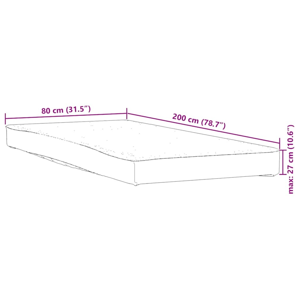 vidaXL Προστατευτικό στρώματος Λευκό 80x200 εκ. Αδιάβροχο