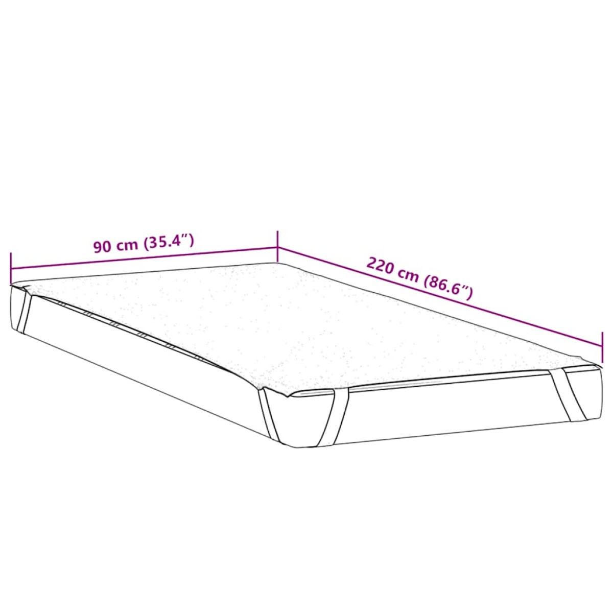 vidaXL Προστατευτικό στρώματος Λευκό 90x220 εκ. Αδιάβροχο