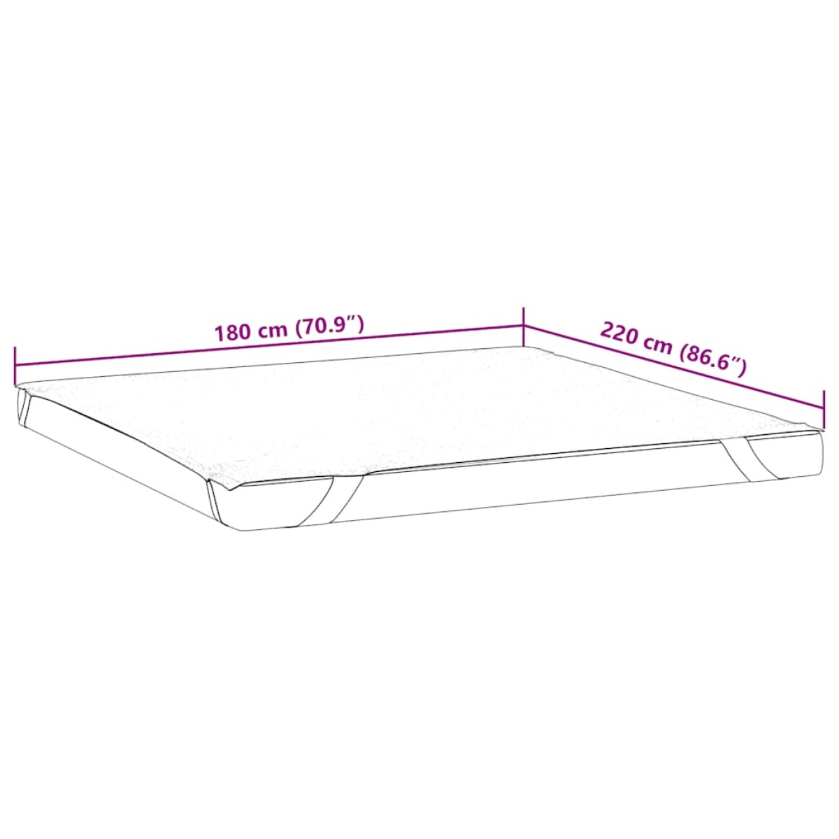 vidaXL Προστατευτικό στρώματος Λευκό 180x220 εκ. Αδιάβροχο