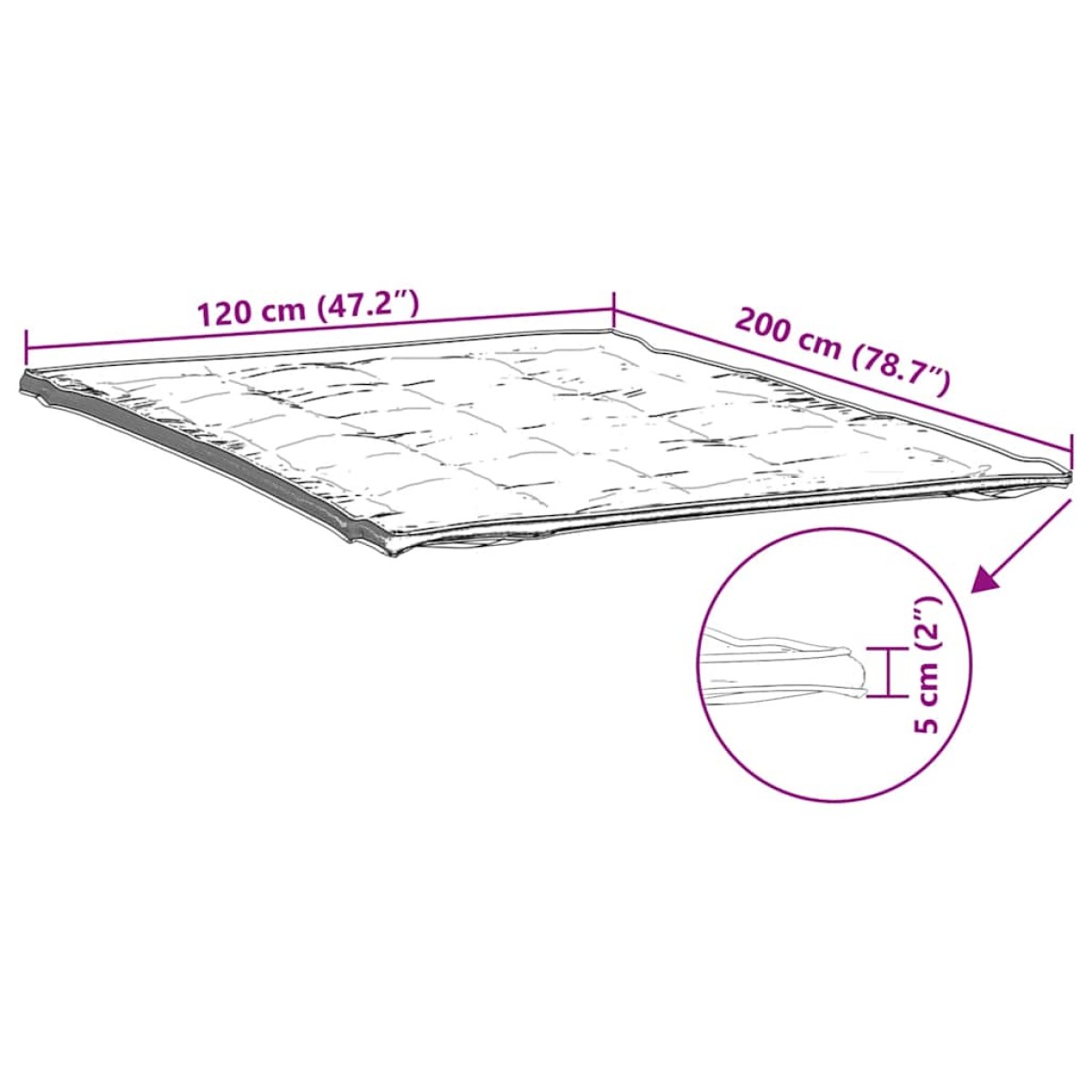 vidaXL Προστατευτικό στρώματος Λευκό 120x200 εκ.
