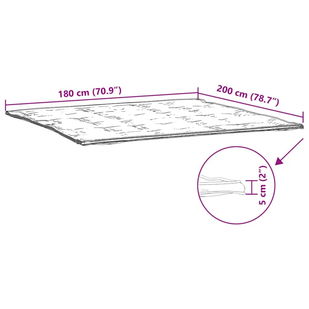 vidaXL Προστατευτικό στρώματος Λευκό 180x200 εκ.