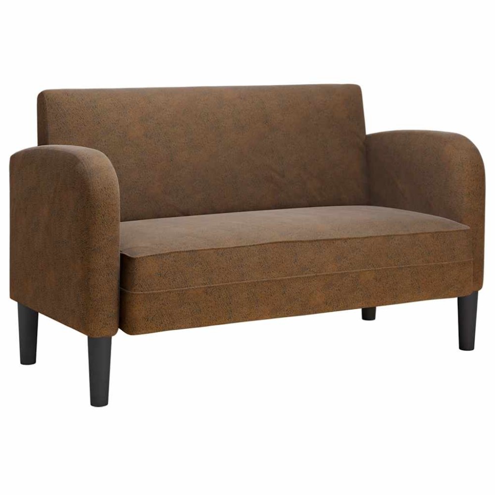 vidaXL Καναπές Loveseat Καφέ 110 εκ. Συνθετικό δέρμα