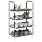 vidaXL Ράφι παπουτσιών 4 επιπέδων μαύρο 44x28x77 cm μη υφασμένο ύφασμα