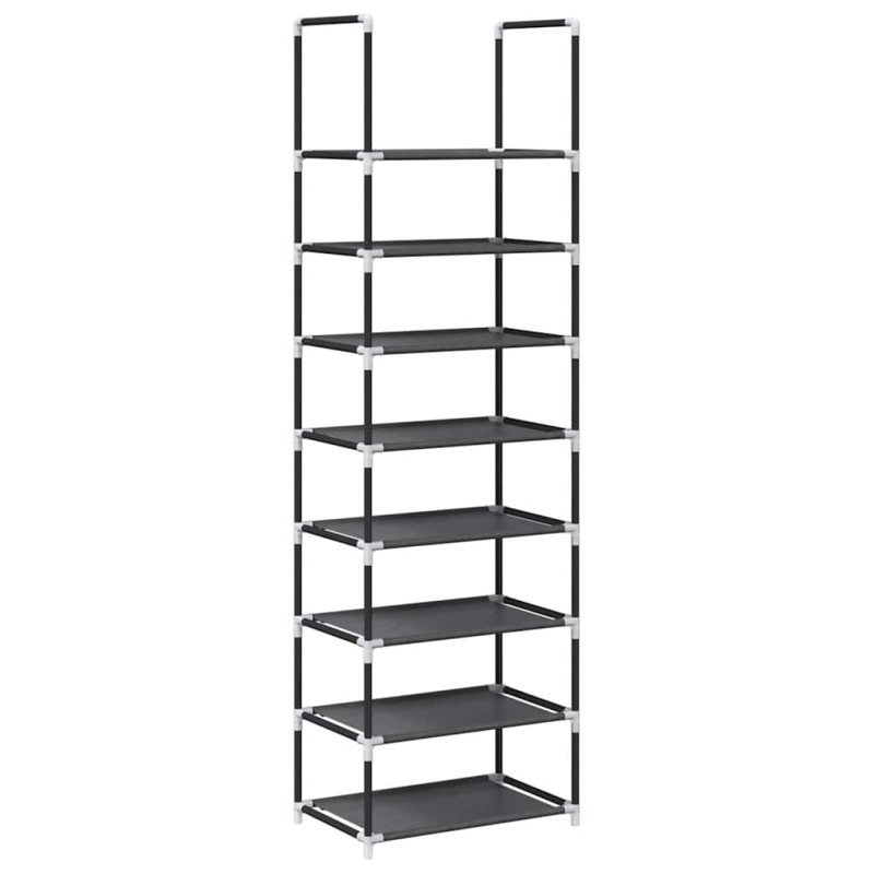 vidaXL Ράφι παπουτσιών 8-βαθμίδων μαύρο 44x28x145cm μη υφασμένο ύφασμα