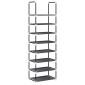 vidaXL Ράφι παπουτσιών 8-βαθμίδων μαύρο 44x28x145cm μη υφασμένο ύφασμα