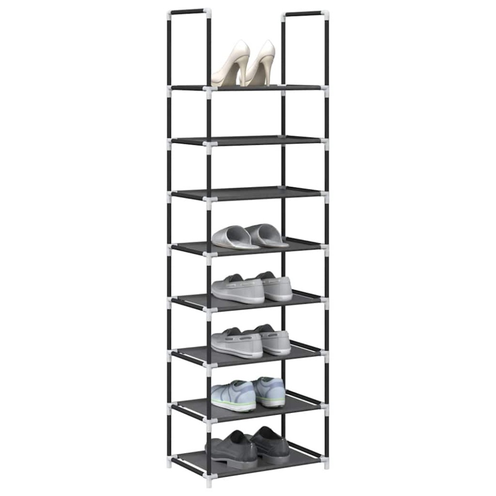 vidaXL Ράφι παπουτσιών 8-βαθμίδων μαύρο 44x28x145cm μη υφασμένο ύφασμα