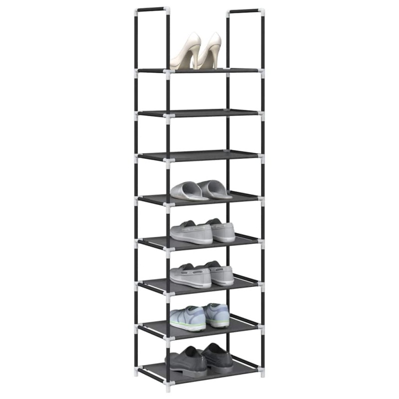 vidaXL Ράφι παπουτσιών 8-βαθμίδων μαύρο 44x28x145cm μη υφασμένο ύφασμα