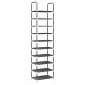 vidaXL Ράφι παπουτσιών 10 επιπέδων μαύρο 44x28x180 cm