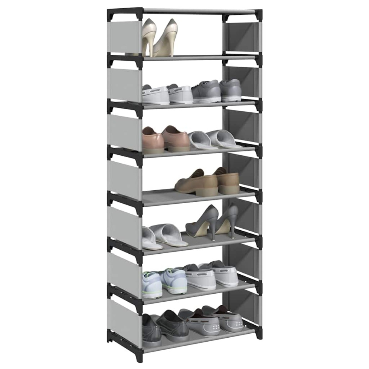 vidaXL Ράφι παπουτσιών 8-βαθμίδων γκρι 54x28x124 cm μη υφασμένο ύφασμα