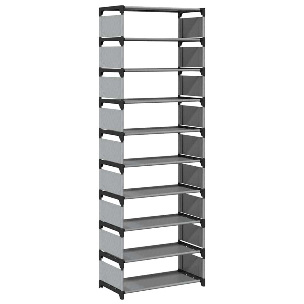 vidaXL Ράφι παπουτσιών 10επιπέδων γκρι 54x28x158 cm μη υφασμένο ύφασμα
