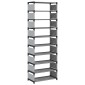 vidaXL Ράφι παπουτσιών 10επιπέδων γκρι 54x28x158 cm μη υφασμένο ύφασμα