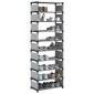 vidaXL Ράφι παπουτσιών 10επιπέδων γκρι 54x28x158 cm μη υφασμένο ύφασμα