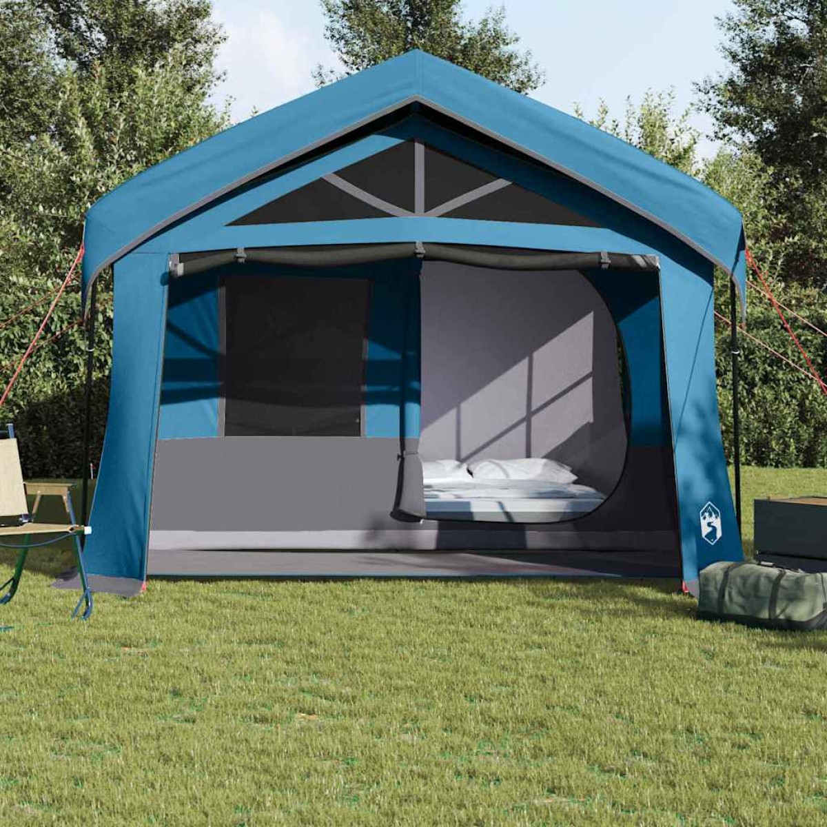 vidaXL Οικογενειακή Σκηνή Μπλε και Γκρι 620 x 322 x 240 εκ Πολυεστέρας